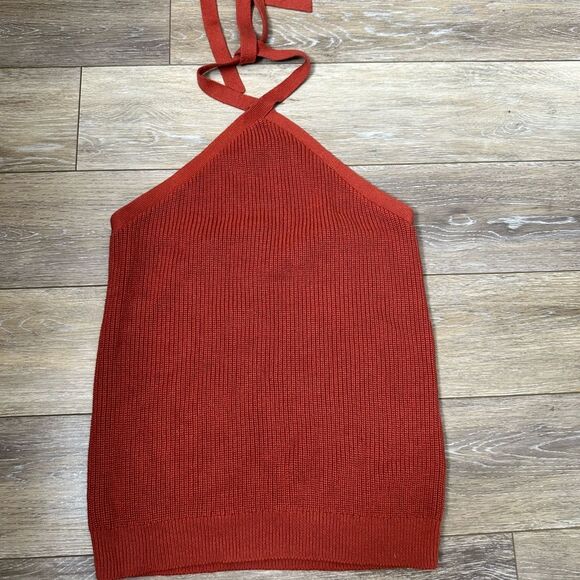 J. Crew Tops - J.Crew Rust Halter Knit Top Sz XL